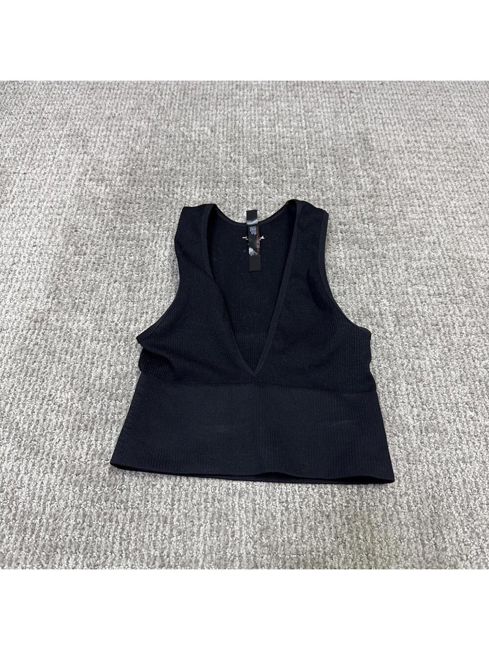 Out From Under Urban Outfitters Top Black Sleeveless Cropped Size Small